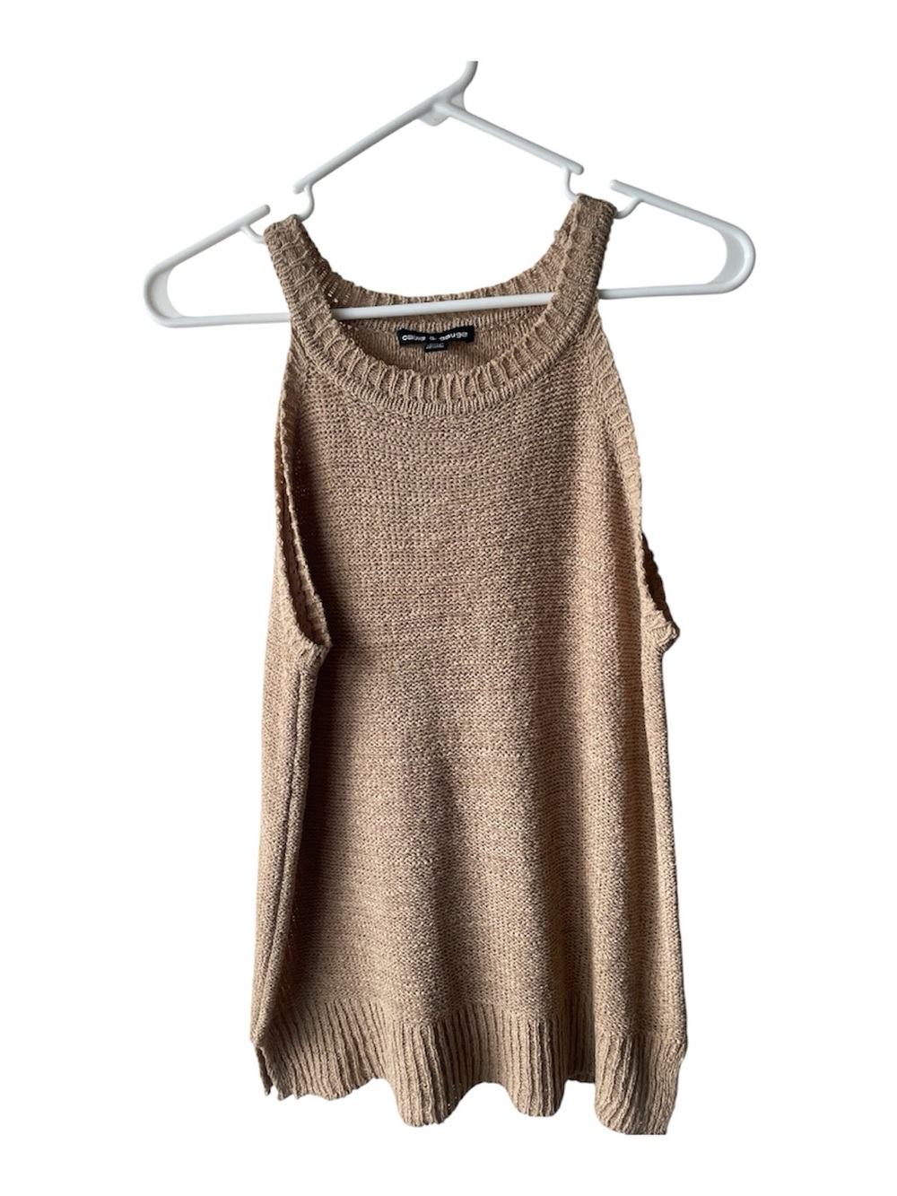 Cable & Gauge Beige Knit Tank Top